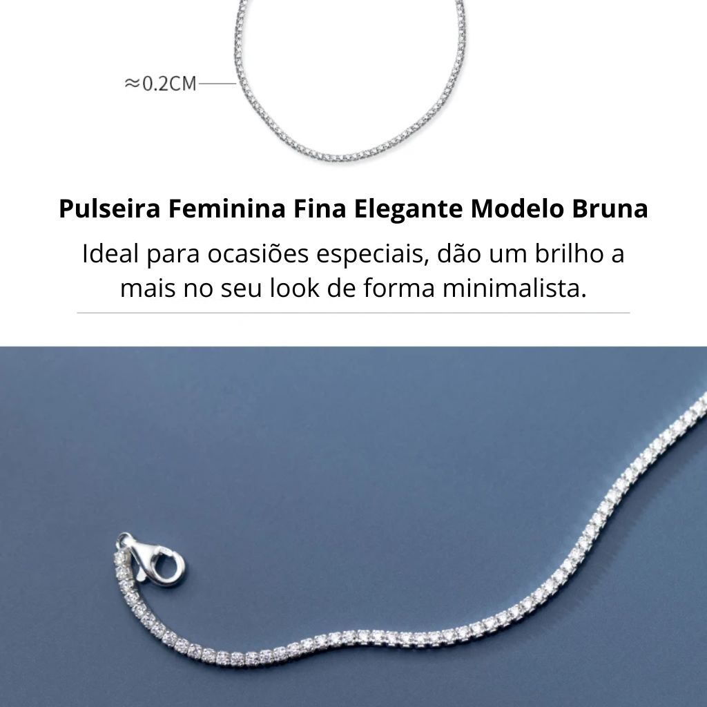 Pulseira Feminina Fina Elegante Modelo Bruna